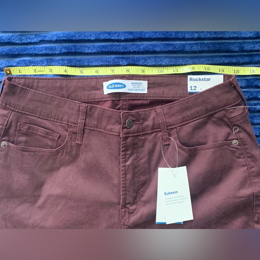 NWT❗️ Purple (eggplant color) sateen high rise rockstar jeans - Picture 5 of 5